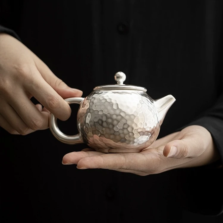 锤纹精美西施银壶3650X244