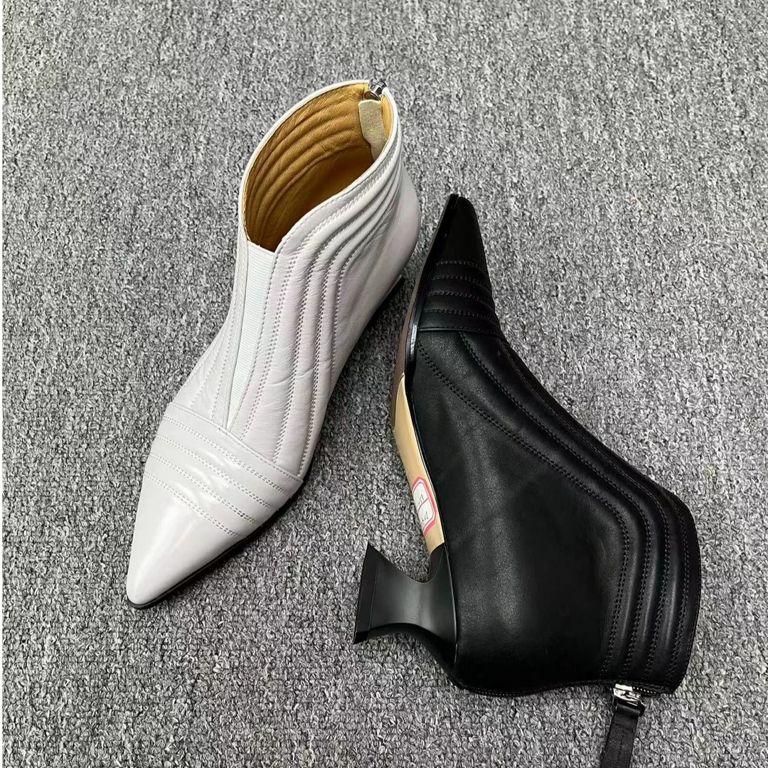 丽尔手工]3公分软底软皮头层牛皮短靴女2025爆款洋气上档次高端