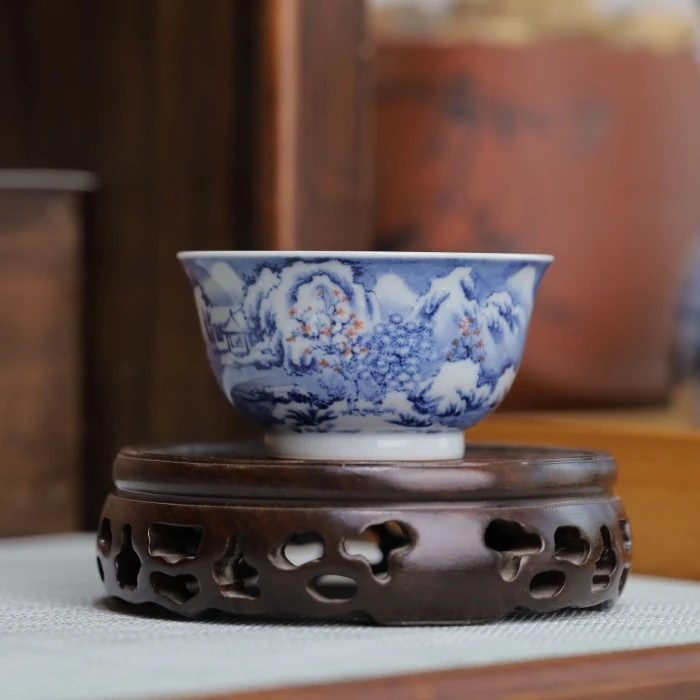 jinglincang/景琳藏景琳藏器山静日月长雪景纯手工手绘主人杯