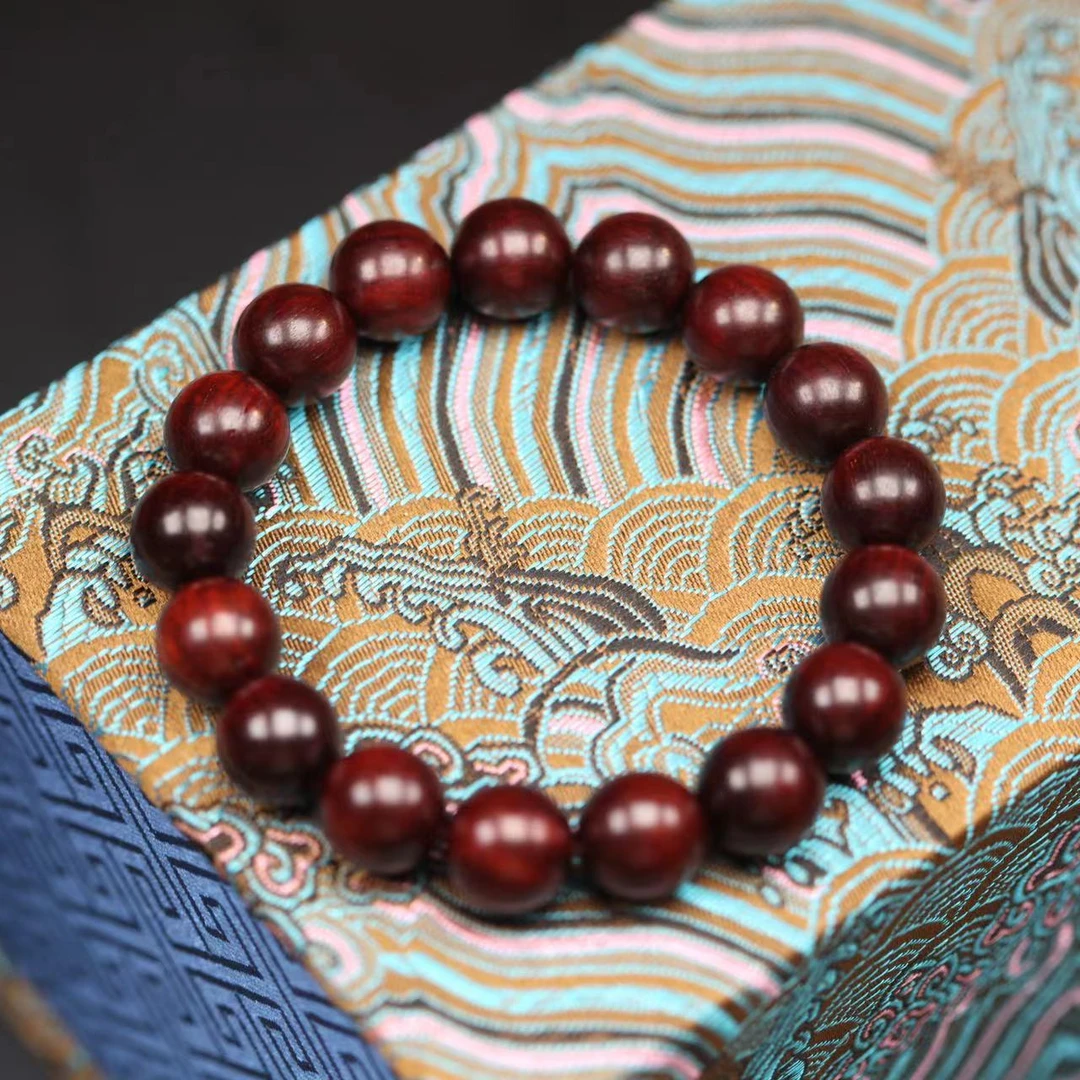 【高兴出品】小叶紫檀高油12mm圆珠手串 XY01