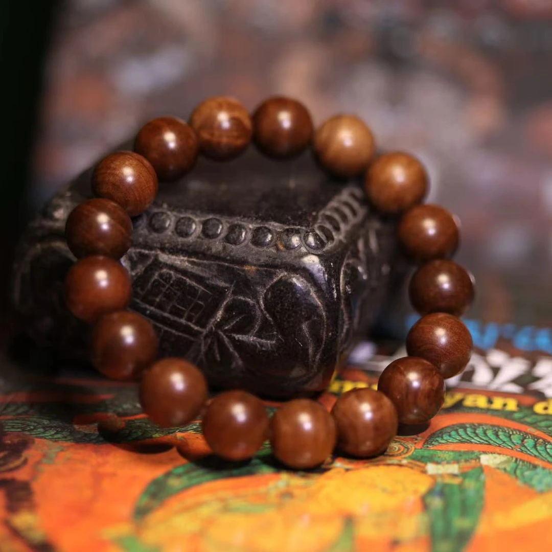 【高兴出品】印度老山檀黑肉12mm圆珠手串