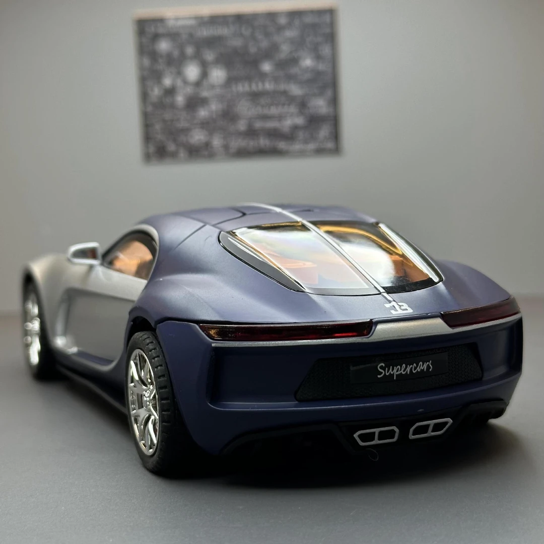 潮玩合金汽车模型1:24布加迪大西洋仿真跑车收藏摆件多功能玩具车