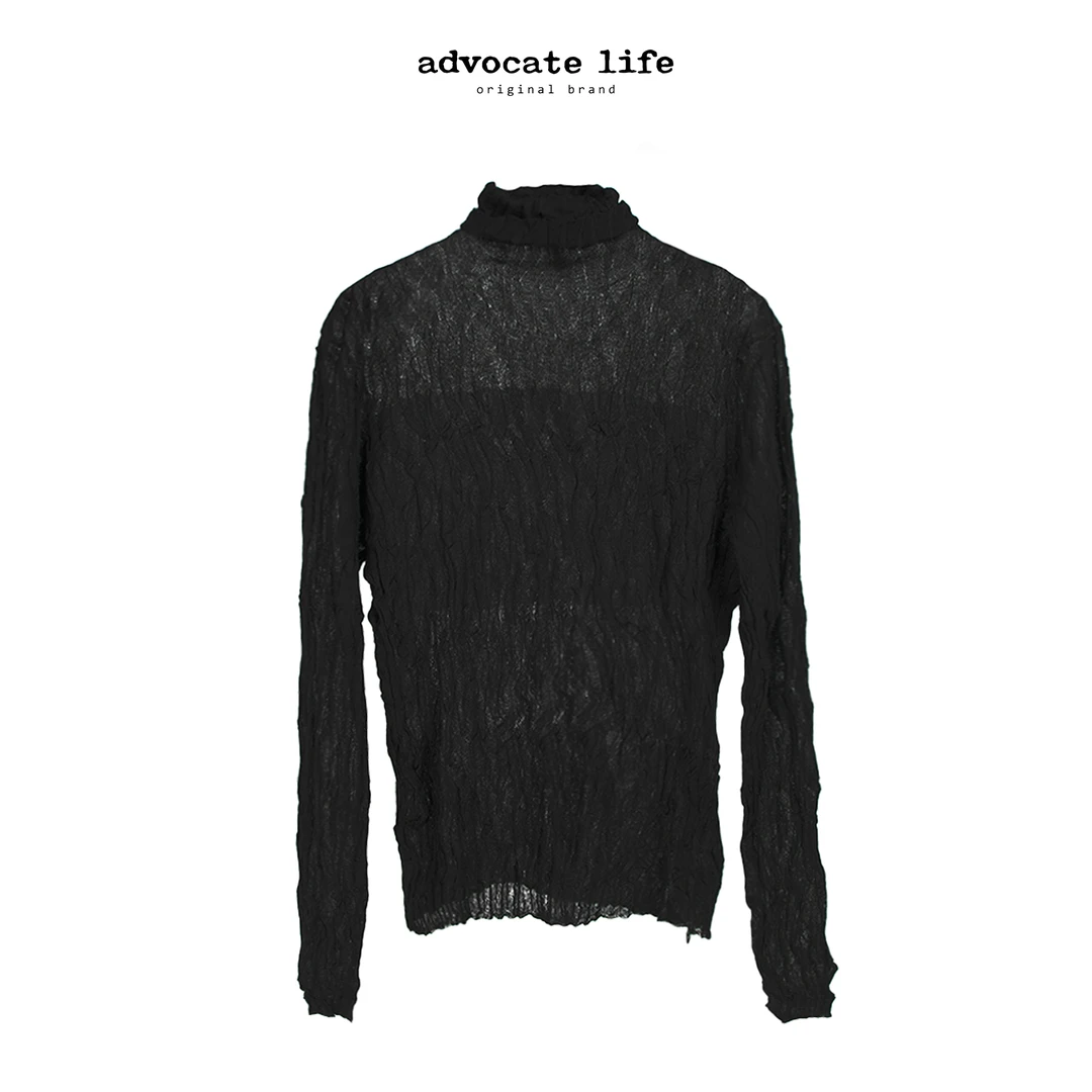 Advocatelife新款打底衫百搭老钱风女装上衣网纱洋气XHQ311402