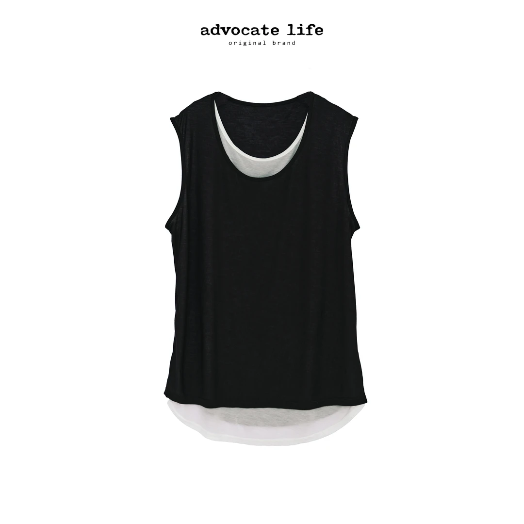 生活主张Advocatelife设计师款假两件背心无袖短款上衣HQ141458