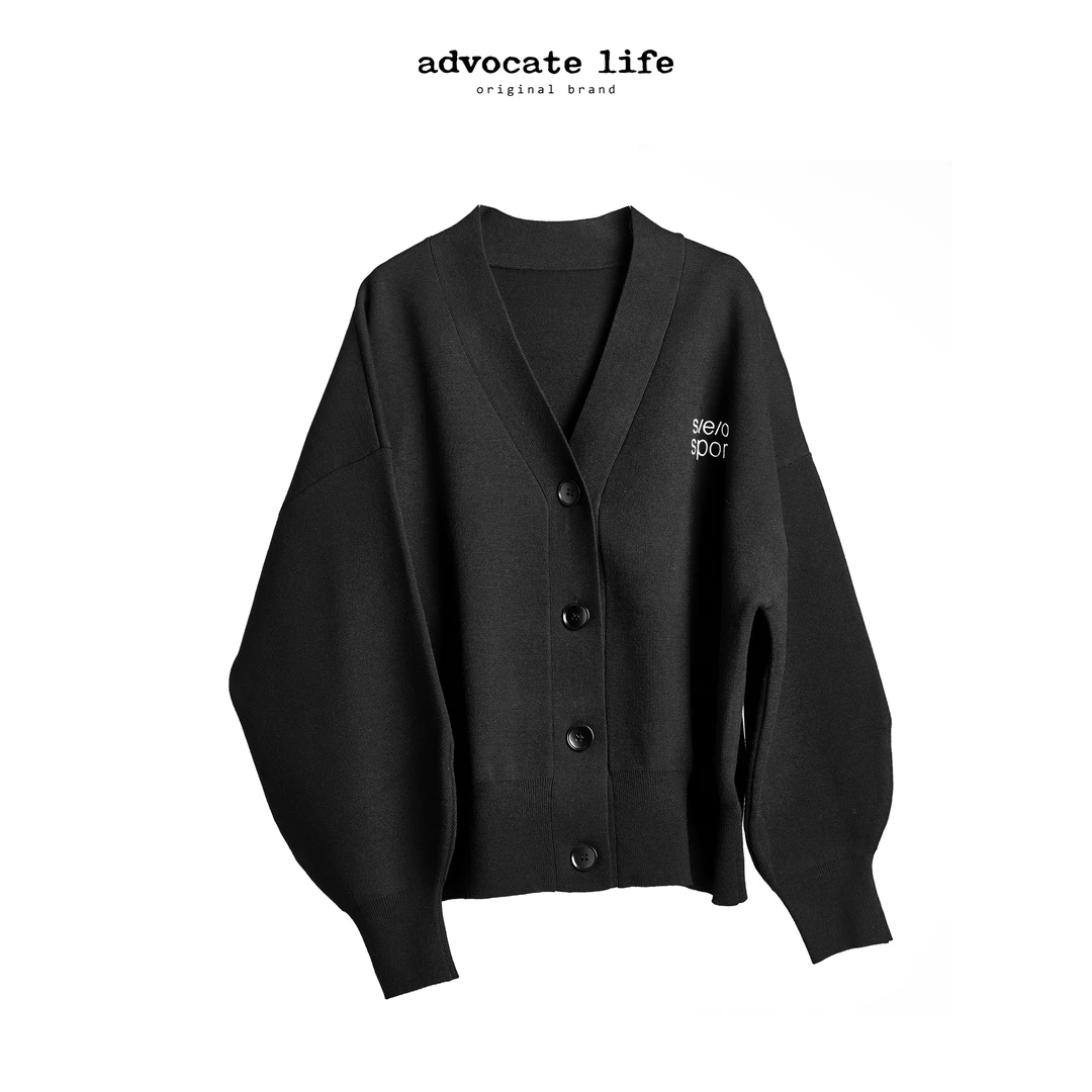 生活主张 2024秋冬新品开衫外套百搭宽松休闲纯色上衣 HQ374401