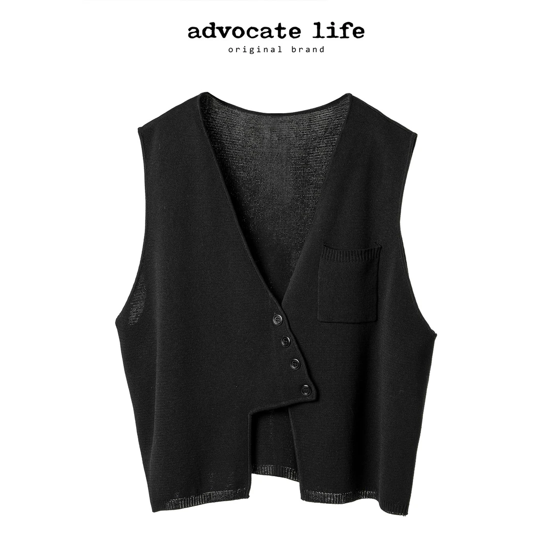 Advocatelife夏季女无袖马夹气质休闲设计小众时尚百搭HQ342403