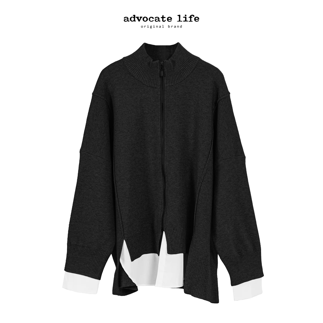 Advocatelife2025秋冬外套女设计师款假两件外套小众时尚JQ371311