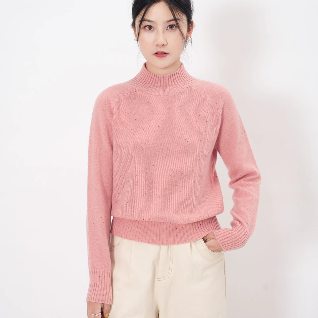 半高领【满天繁星】100%全羊毛（亮片除外）加厚无缝打底针织衫秋冬