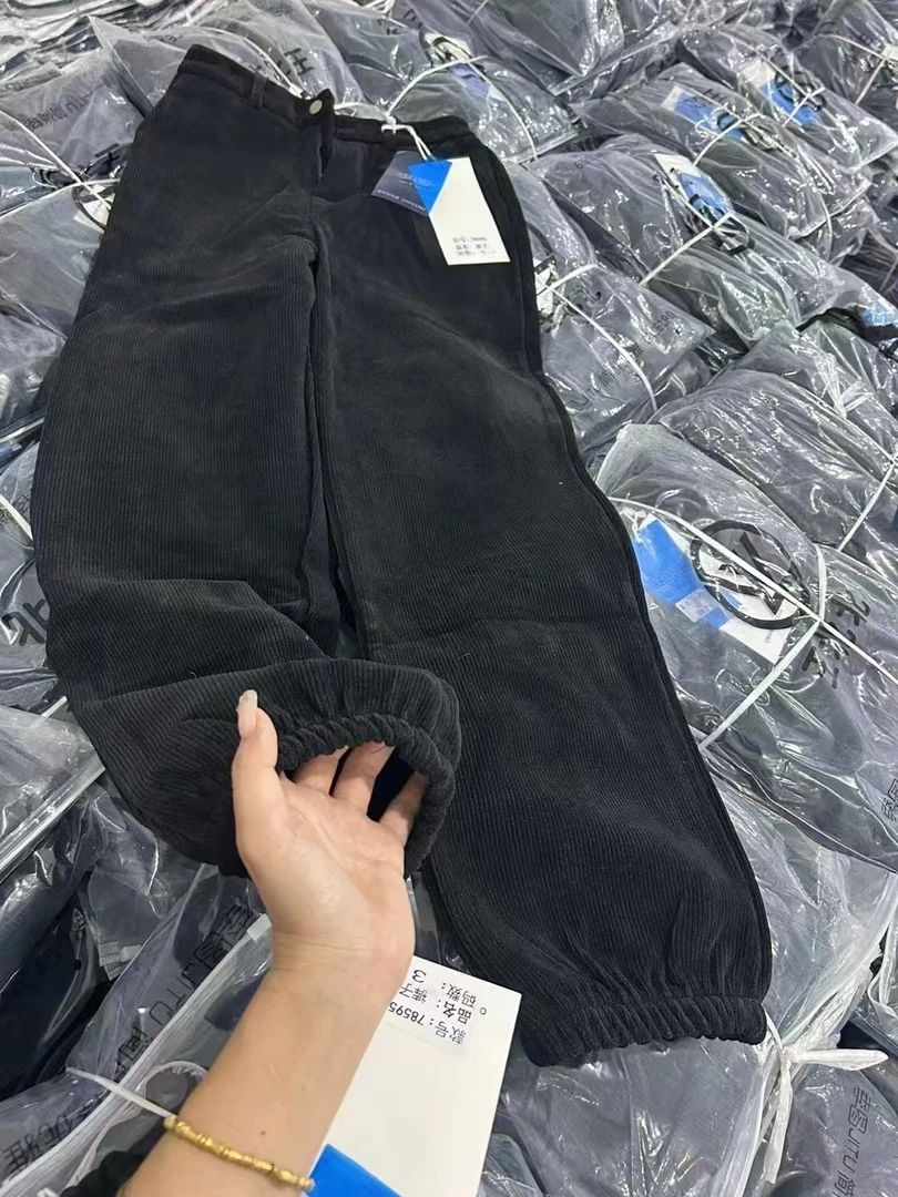 【六六专享】78595 灯芯绒束脚直筒裤