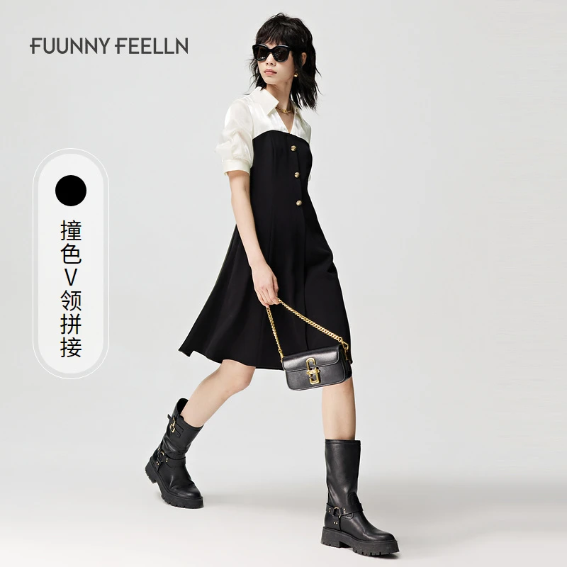 FF仿佛春秋季气质连衣裙收腰修身显瘦高端设计FF01846