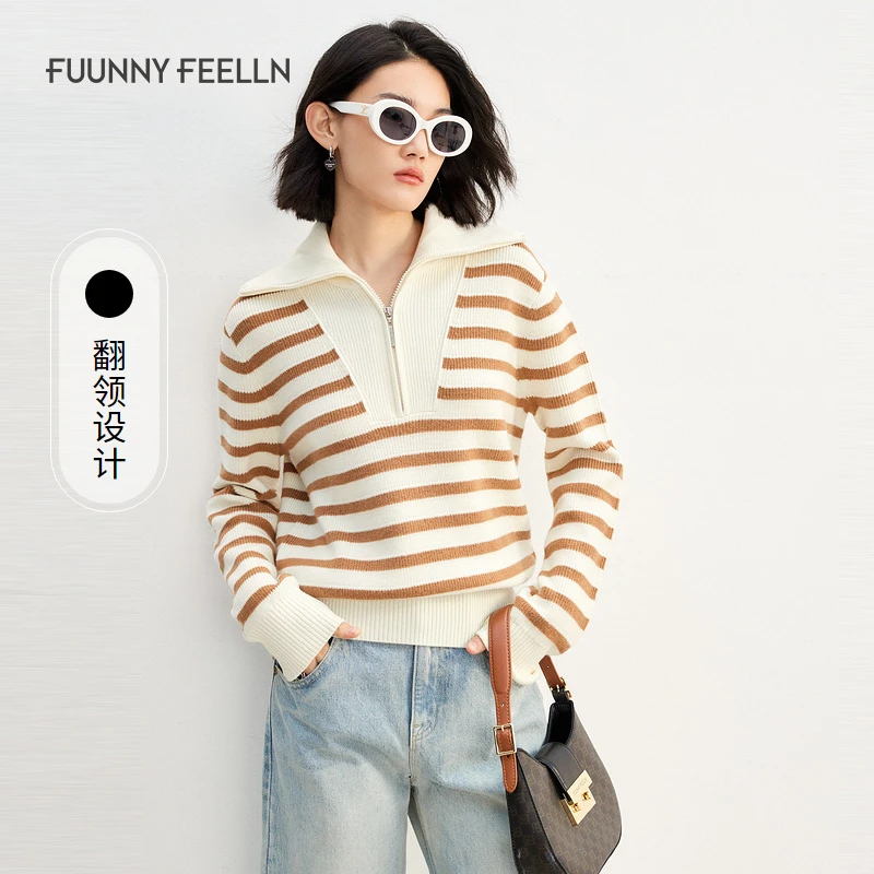 仿佛羊毛衫女纯绵羊毛高领条纹打底衫保暖FZ01161