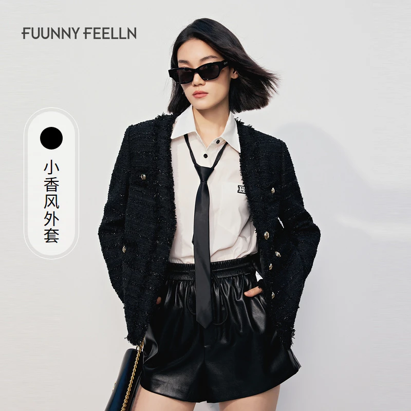 FF仿佛外套V领小香风气质长袖FC01007