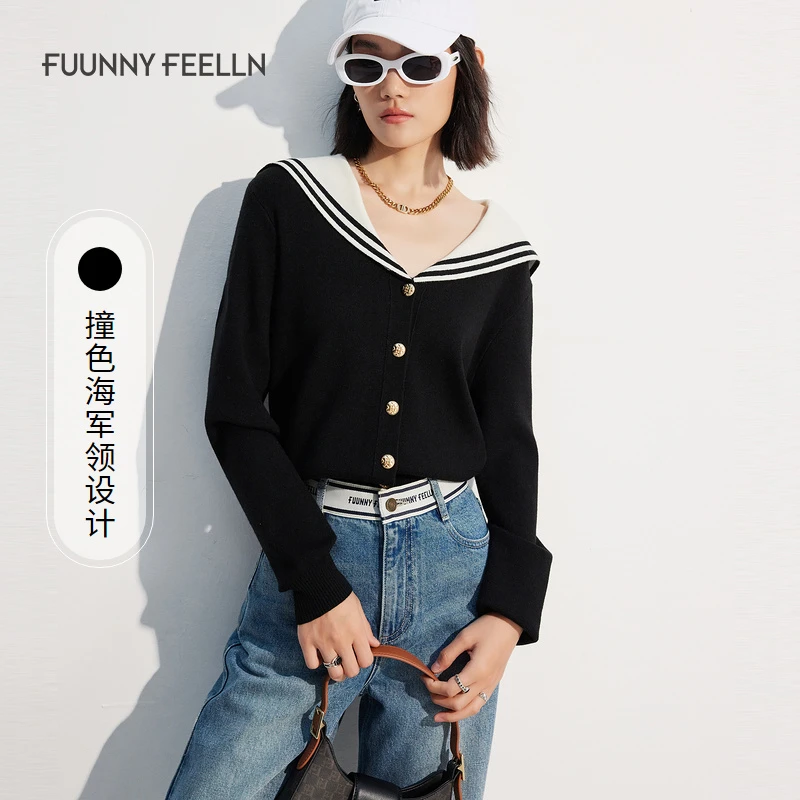 【达人专属】FF||仿佛针织衫女撞色开衫外穿设计感FZ01183