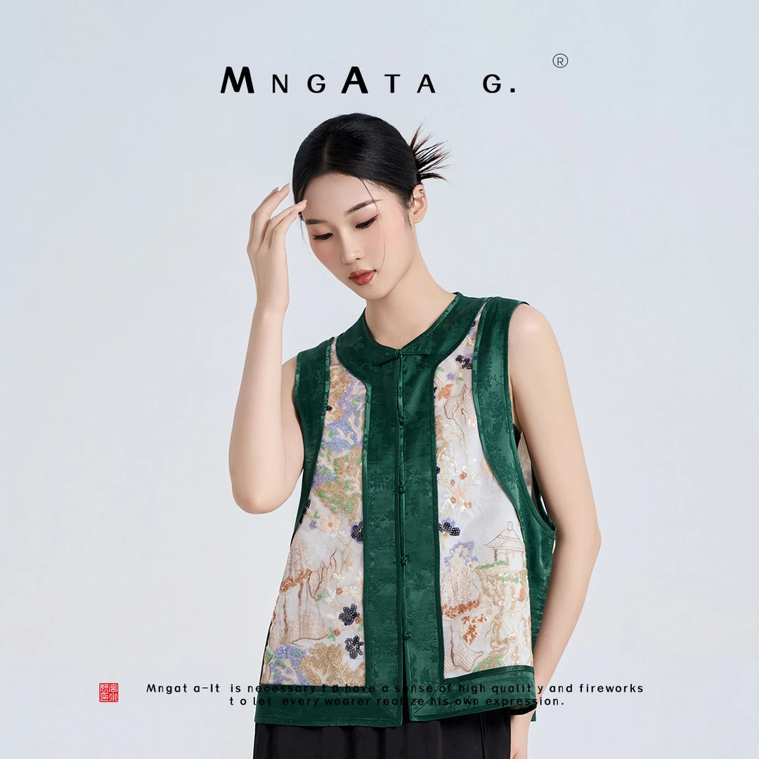 MNGATA G.宫小妍 【桃花源记】夏日轻中式桑蚕丝穿搭马甲4X280142