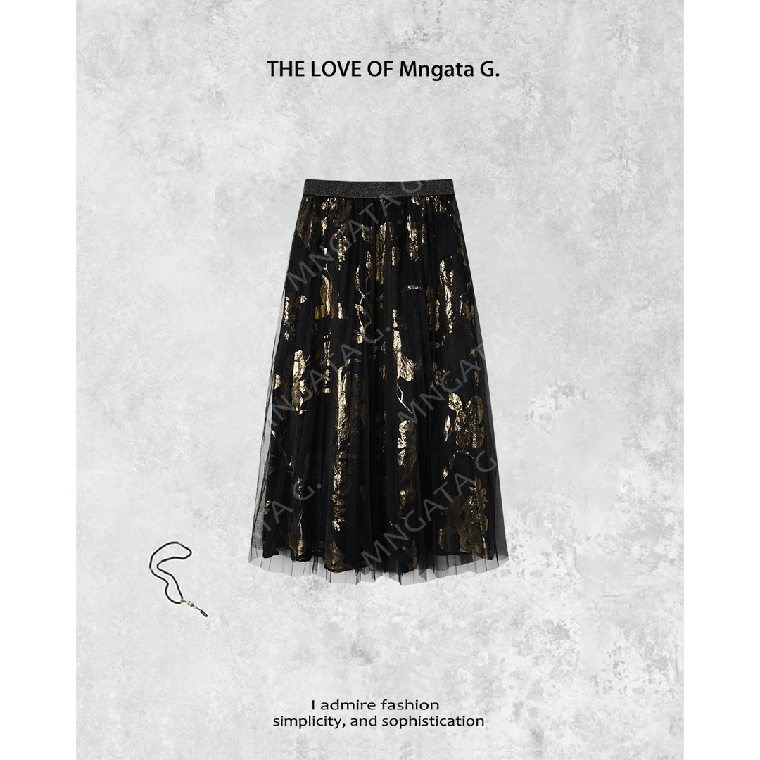 宫小妍MNGATA G.【金帛罗纱裙】夏日新中式国风醋酸半身裙24990135