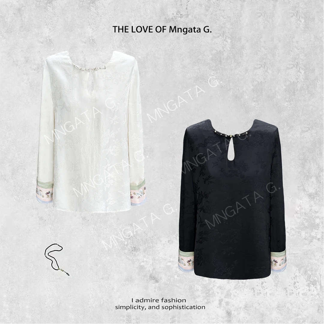 宫小妍MNGATA G.【小鸳鸯】夏日新中式穿搭中国风蚕丝上衣24021808