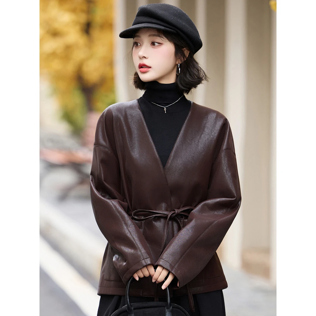 短款皮衣外套女秋冬2025新款爆款宽松复古高级感超好看小个子夹克