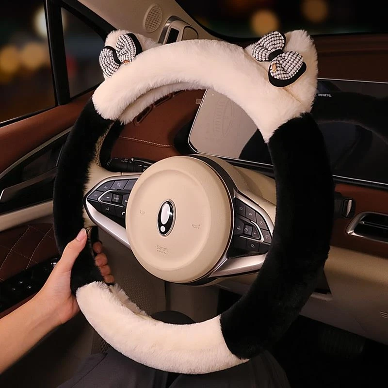 冬季毛绒方向盘套专用本田雅阁缤智冠道奥德赛短毛绒时尚个性把套