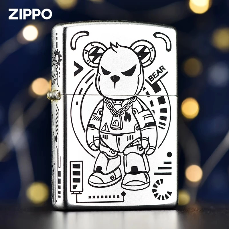 ZIPPO/之宝男士打火机官方正版潮玩熊暴力熊磨砂防风送男友