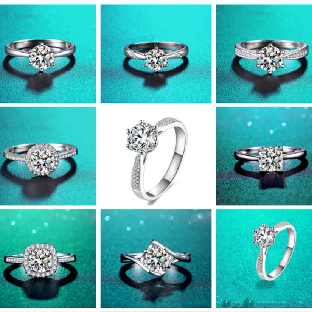 925银莫桑石戒指 轻奢莫桑银戒指 直播间下单链接 对应价格拍