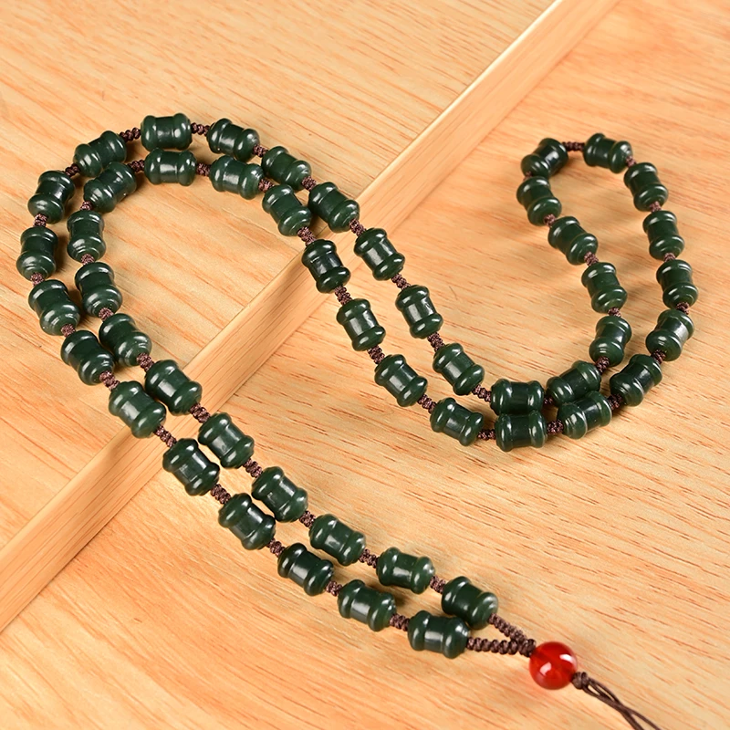 和田玉青玉竹节款吊坠项链挂件链子精品时尚吊坠挂链多样性发货