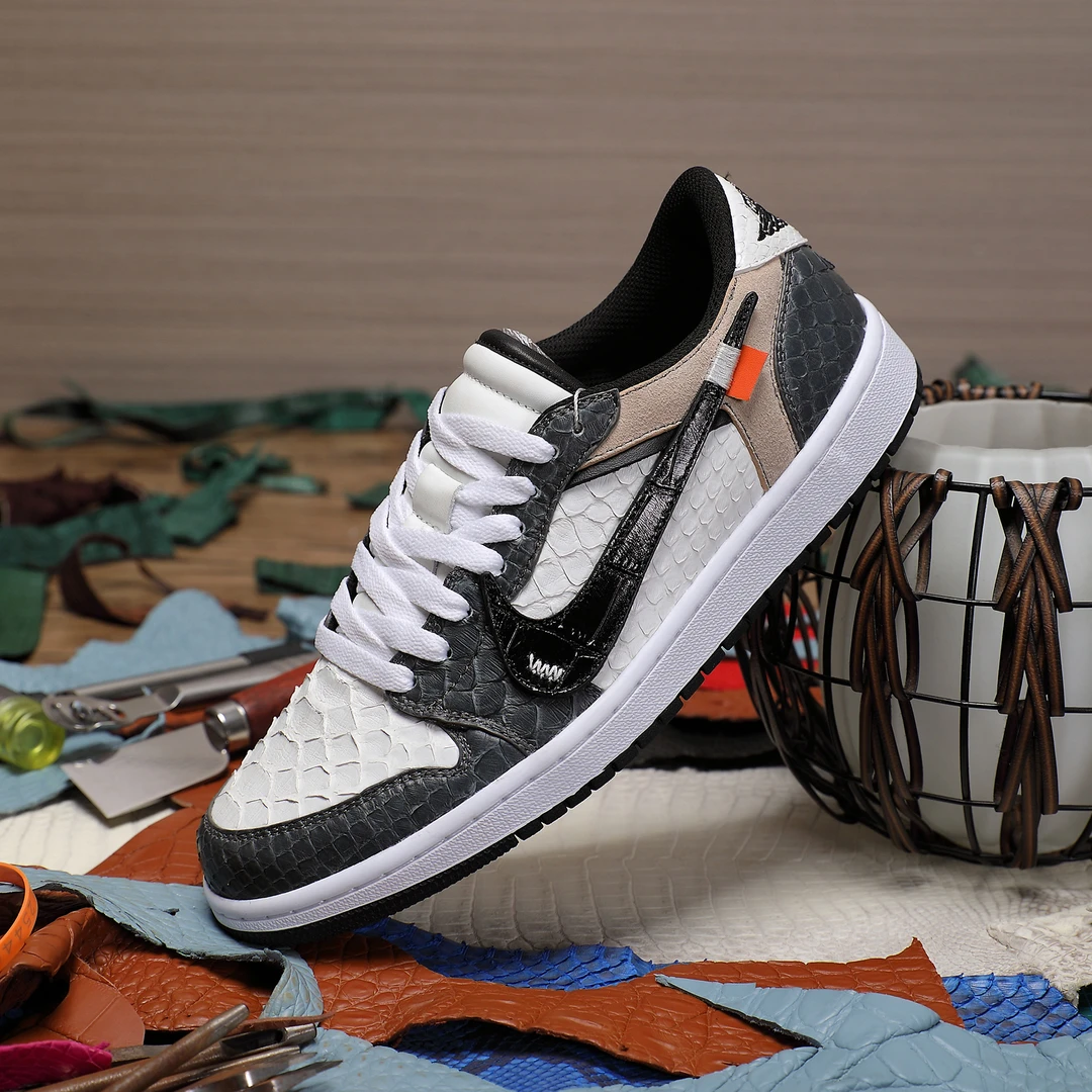 NIKE/耐克低黑灰OW黑灰熊猫复古篮百搭潮流 定制球鞋