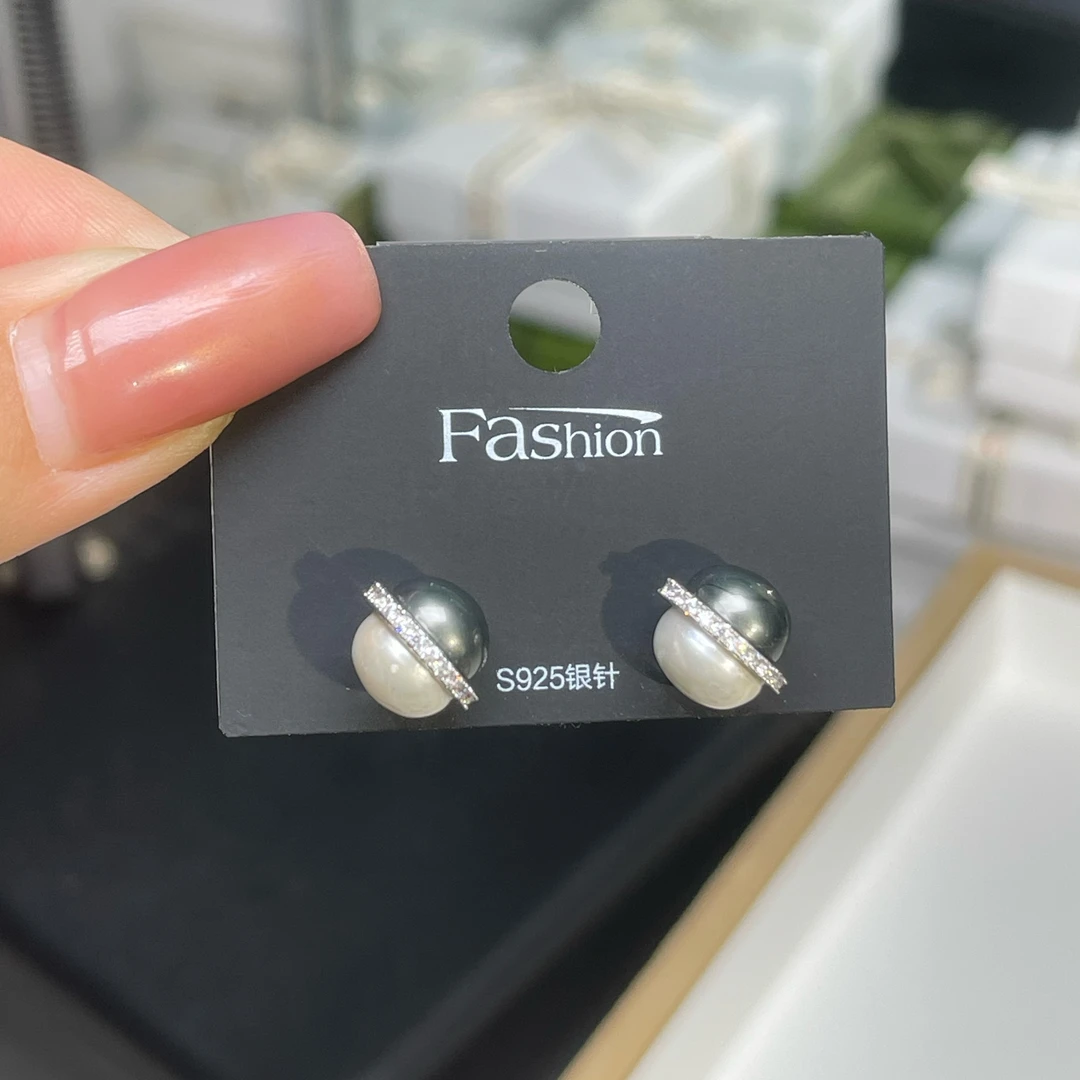 合金耳饰 耳钉--MedaL萌蛋（1263 )轻奢AB珠珠耳饰