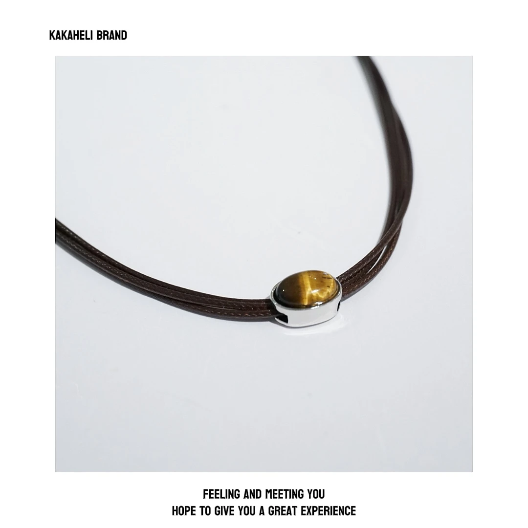 钛钢项链 气质百搭黑色编织小众简约个性拖动豆子项链KK1769