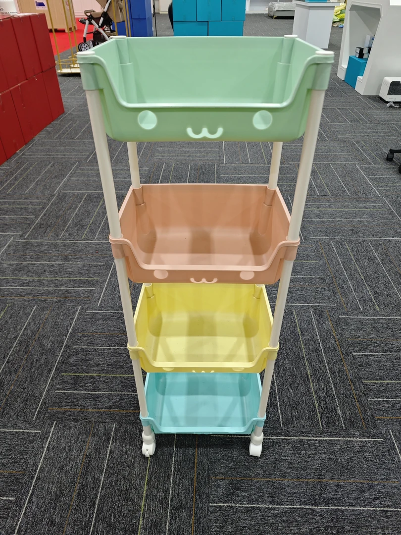 N小推车置物架儿童玩具家用零食落地多层客厅收纳书架移动整理架