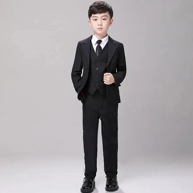 儿童西装男童英伦帅气走秀礼服洋气中大童学生主持人演讲西服套装