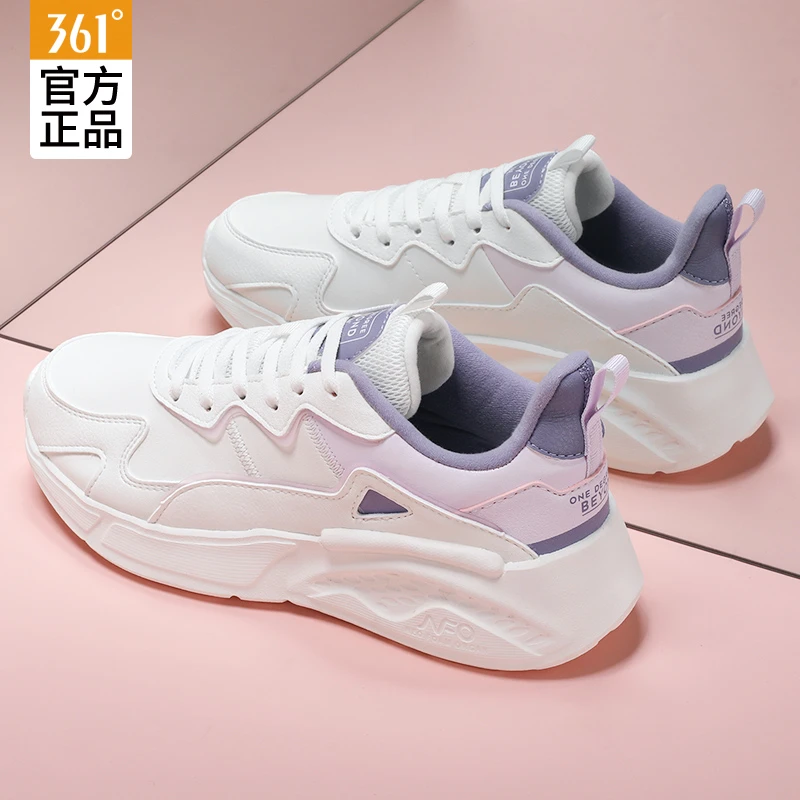 361女鞋运动鞋2025冬季新款皮面防水轻便减震361度官方跑步鞋鞋子