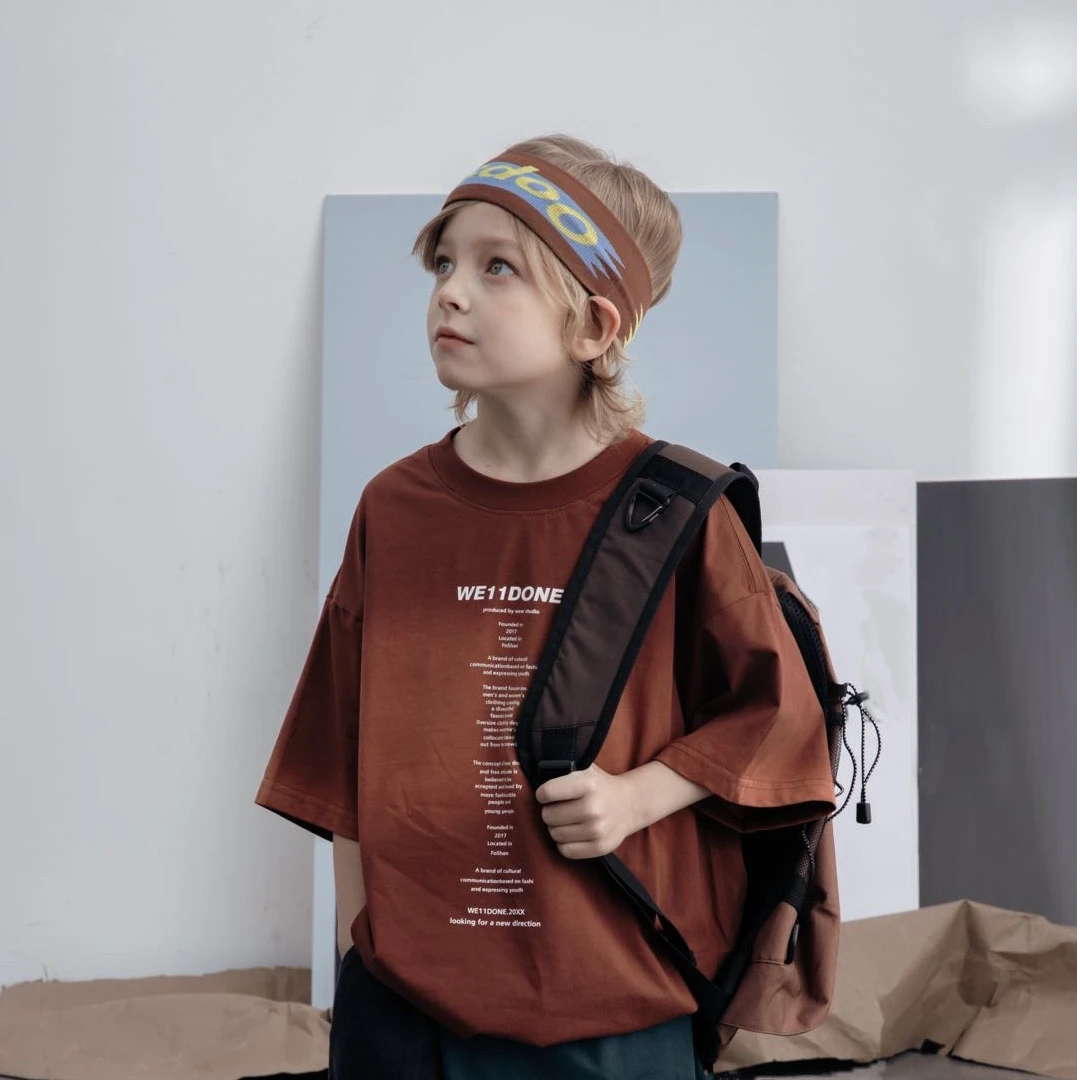 （扣号链接29.9）儿童男童女童夏季新款短袖中大童百搭宽松半袖