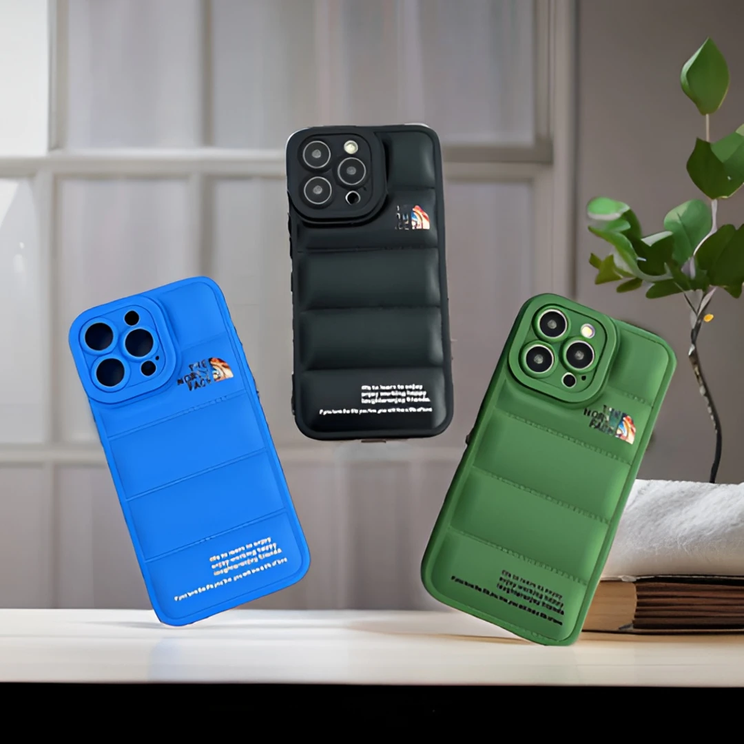 秋冬款羽绒保护套简约纯色个性创意全包防摔情侣立体克莱因蓝ins