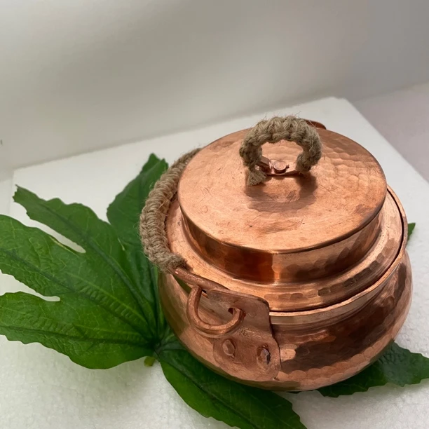 【新茂铜艺】纯手工锤纹本色迷你小型葫芦小铜锅