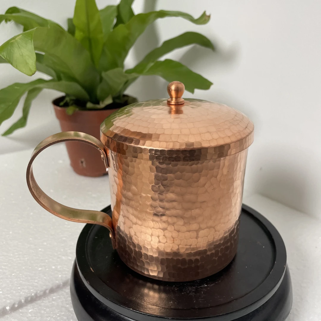 【新茂铜艺】纯手工锤点本色水杯