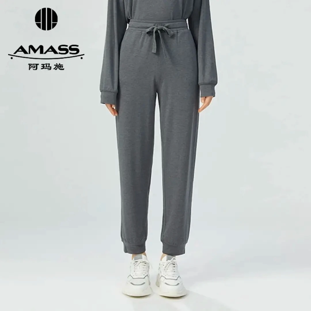 AMASS/阿玛施新款显瘦国民裤宽松纯色休闲裤高腰5100226