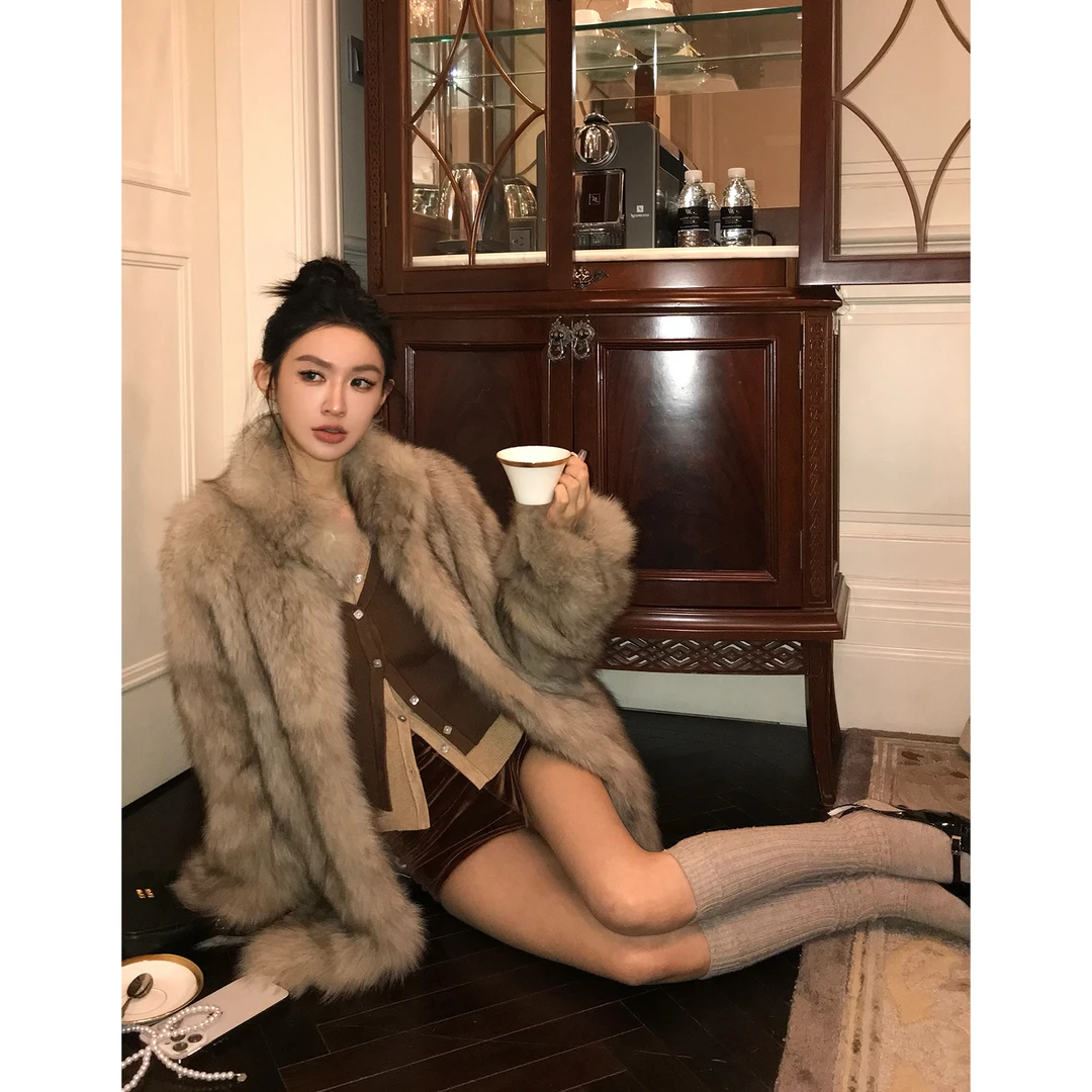 【COCO皮草】“C位千金”时髦新款进口狐狸毛皮草外套女