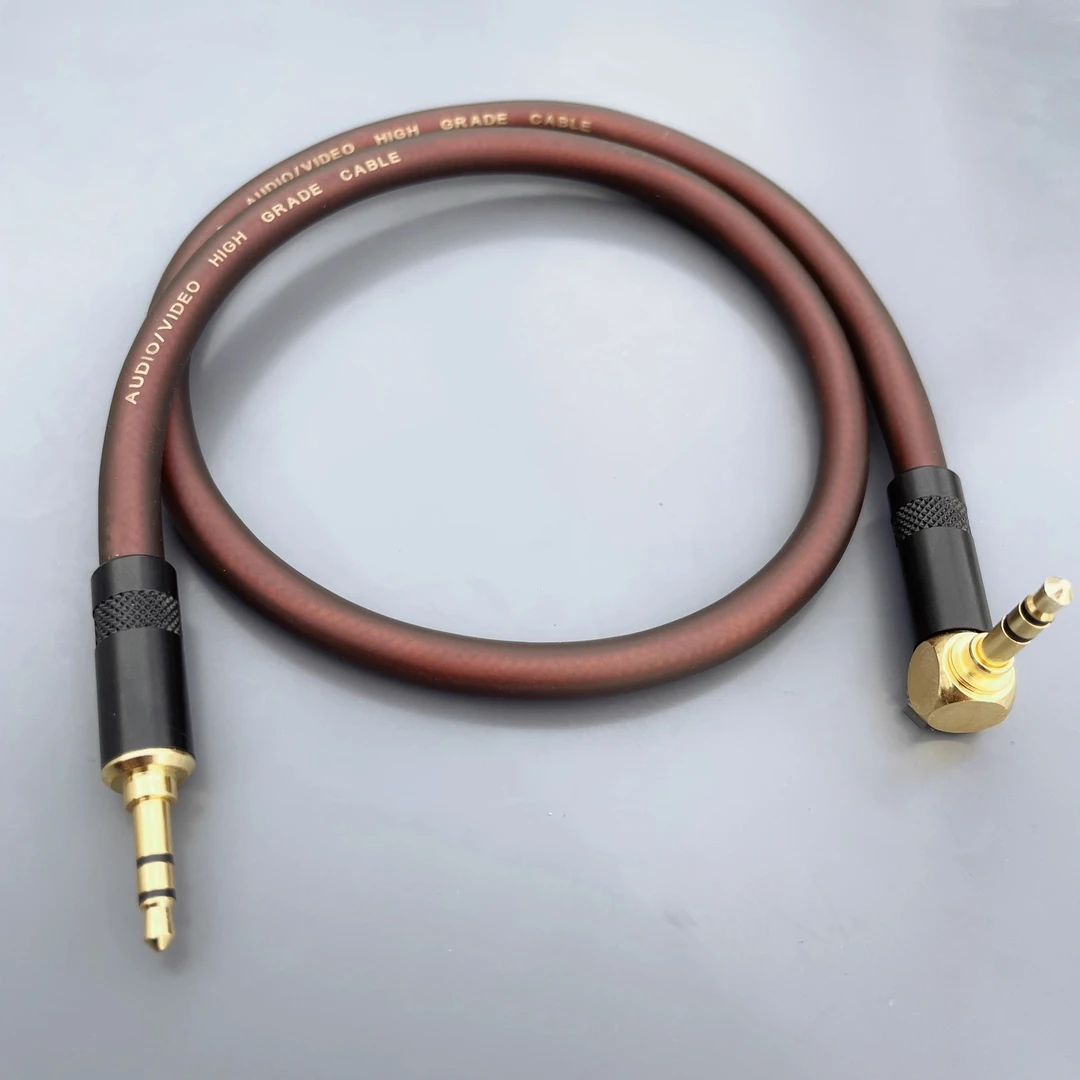 发烧级3.5mm公对公弯头 手机电脑接蓝牙音响 AUX音频线车用高保真