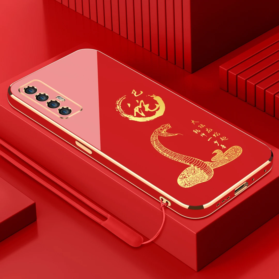 适用opporeno3pro电镀手机壳十二生肖直边国潮硅胶全包软壳防摔