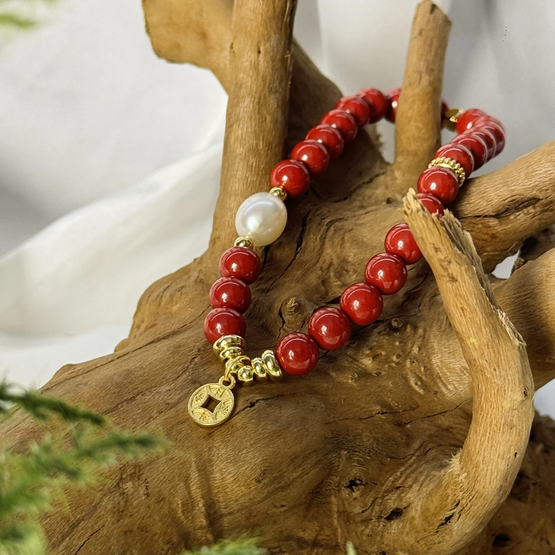 含辰砂工艺品平安招财钱多多手串手链