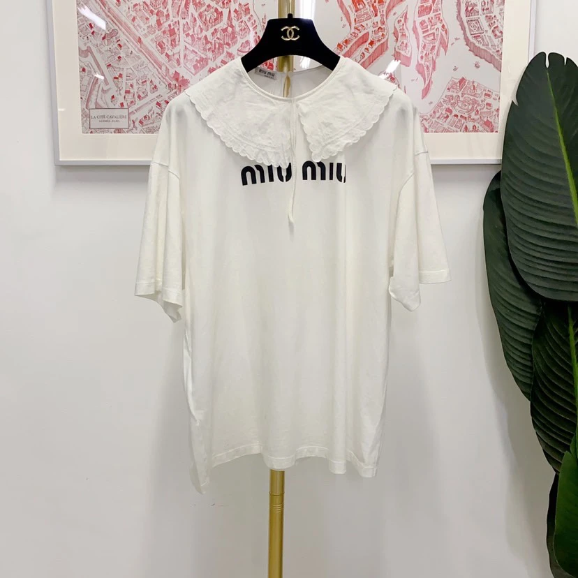 缪缪白色字母T恤/市7500/95新/08150412/文