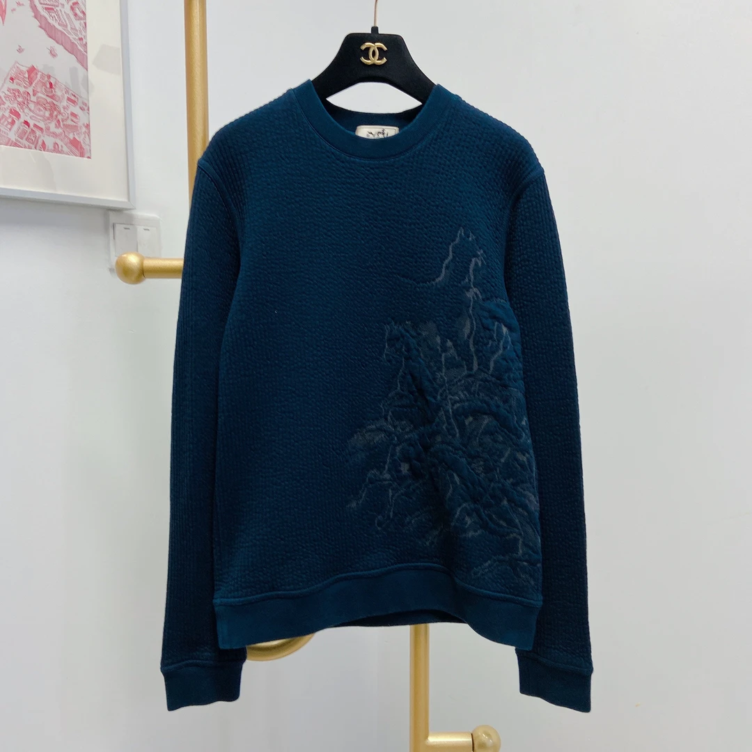 爱马仕藏蓝色上衣/市9580/95新/08150314/茵