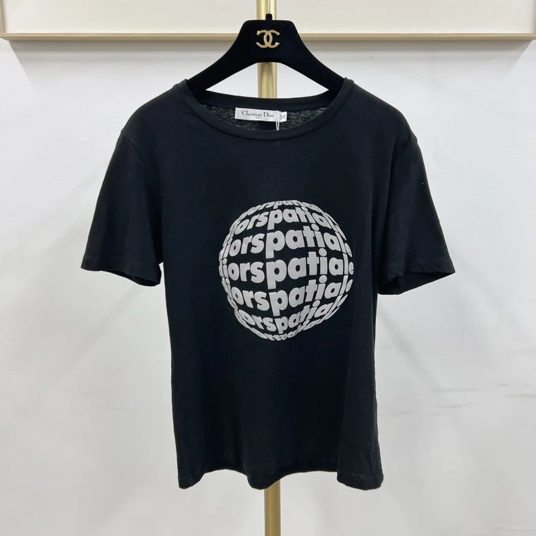 Dior黑色圆领短袖T恤/市9800/95新/08310403/茵