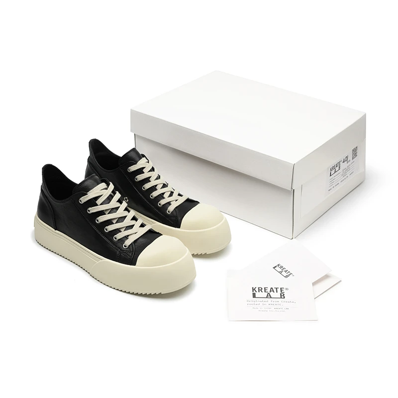 【华晨宇同款奥利奥】KREATE 头层牛皮增高奶香厚底JUMBO板鞋男女