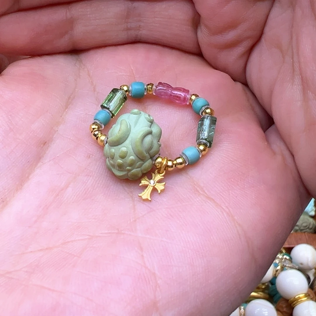 绿松石配件18K金镶嵌油**?戒指