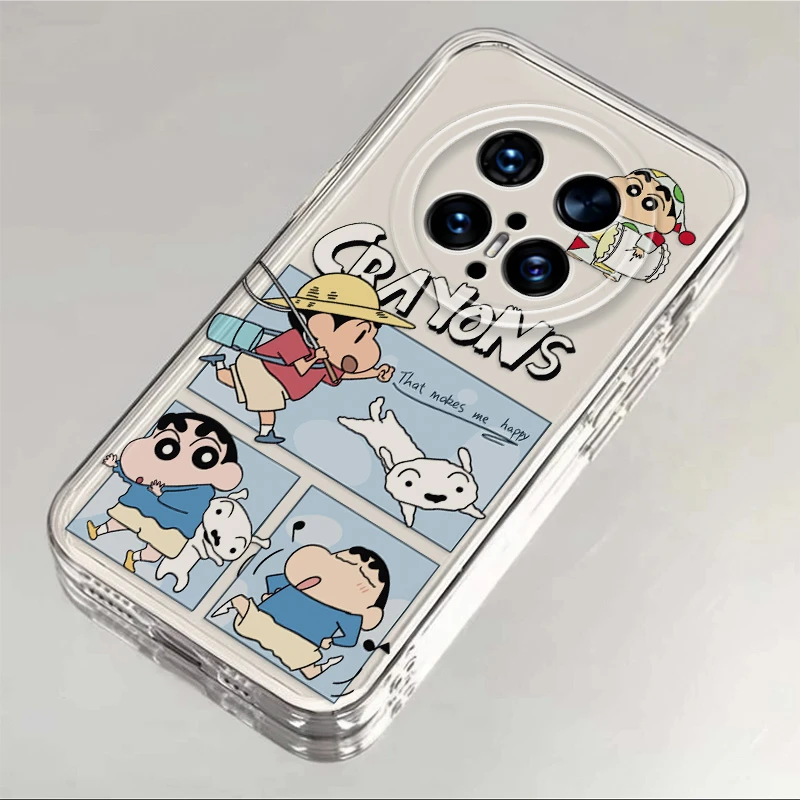 华为Mate70Pro+适用手机壳蜡笔小新秋游卡通透明全包软硅胶防摔