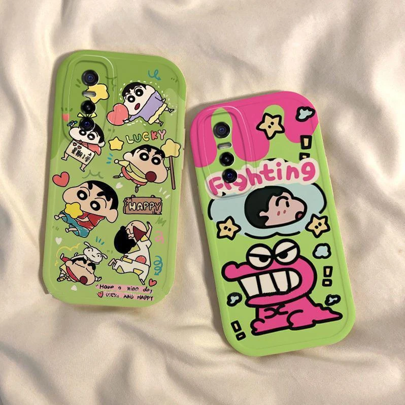 vivos7e新款手机壳蜡笔小新卡通可爱保护套超薄网红磨砂大眼睛全