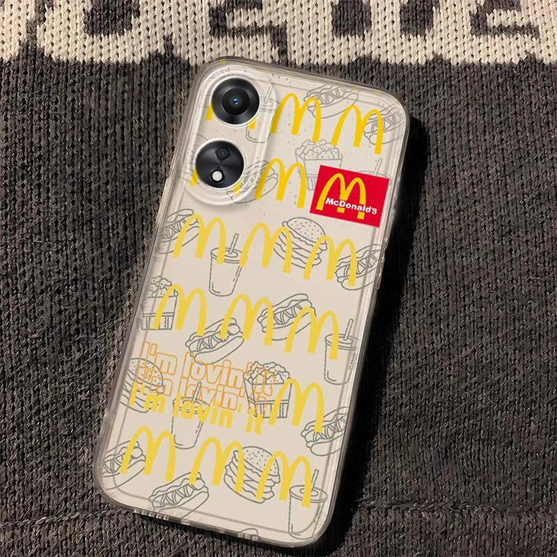 oppoa58网红M记吉祥物新款手机壳网红防摔透明潮牌保护套全包磨砂