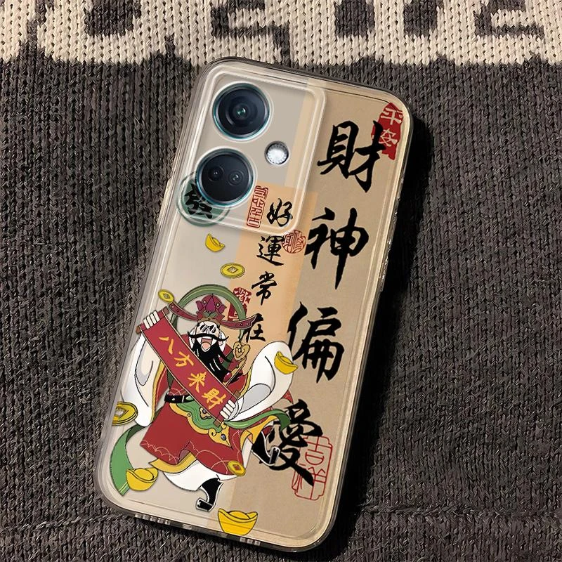 oppok11新款网红手机壳财神到透明保护套超薄全包磨砂防摔壳国风i