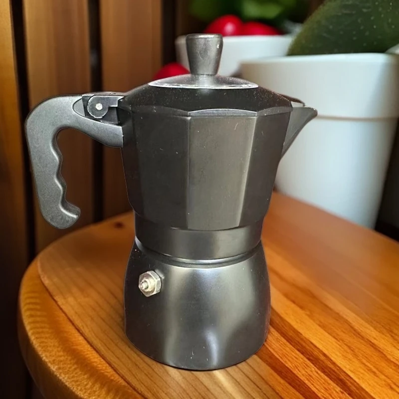 100ml黑色两杯份三代双阀摩卡壶家用户外浓缩煮咖啡器具